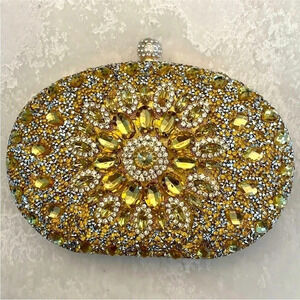 Ramla Handmade Gold Studded NEW Clutch Purse - Wedding/Gala/Birthday
